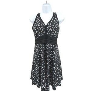 Hanna Nikole Swim Dress Women 18W Black Polka Dot Mesh Waist Beach Swimwear Boho
